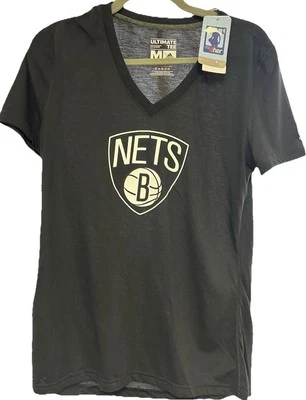 Women's  Brooklyn Nets  Basketball  T Shirt Tee Nets Ladies Medium Black/White - Image 1 of 4