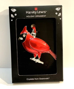 Harvey Lewis Holiday Ornament Kristalle von Swarovski roter Kardinal Vogel - Bild 1 von 5