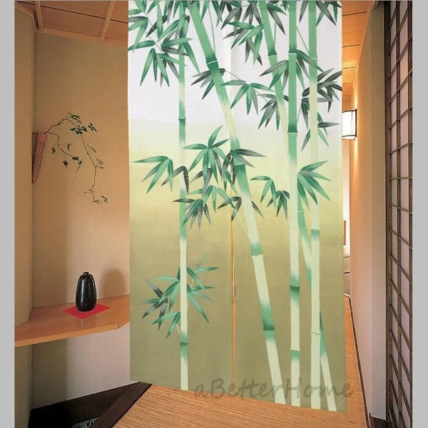 Tapiz divisor de puerta de casa con estampado de bambú verde NUEVO Foto 1 de 4