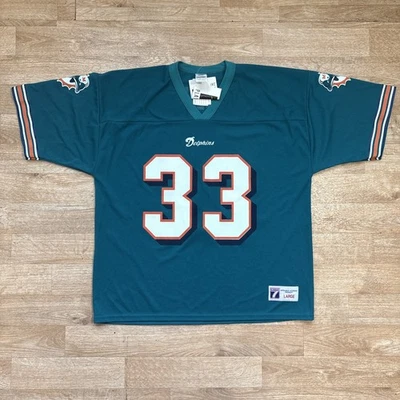 Camiseta deportiva Deadstock Vintage Logo 7 Kareem Abdul Jabbar #33 Miami Dolphins L Nueva de Lote Antiguo Foto 1 de 4