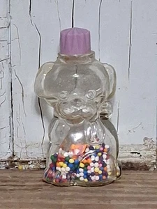 VINTAGE PUPPY DOG GLASS PERFUME BOTTLE Marked Made In Germany 2 5/8" Tall - Picture 1 of 10