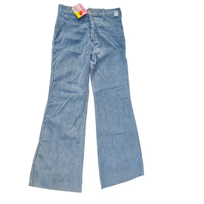 Pantalones de mezclilla de pana vintage de los años 70 para hombre parte inferior campana costuras elegantes pierna ancha años 70 nuevos de colección Foto 1 de 4