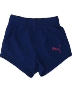 PUMA Girls Sport Shorts 7-8 Years Navy Blue Polyester AO66 - Picture 1 of 4