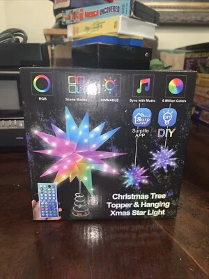 Topper de árbol de Navidad inteligente y control remoto RGB luces LED que cambian de color Foto 1 de 4