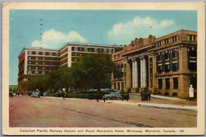 Postcard Winnipeg Manitoba Canadian Pacific Railway Station & Hotel by PECO - Picture 1 of 2