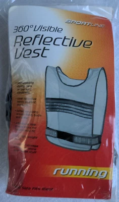 NEW SPORTLINE 360° Visible Reflective Run Mesh Vest Adjustable 1 Size Fits Most - Image 1 of 4