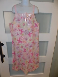TALBOTS KIDS PINK W/FLOWERS LINED DRESS SIZE 18 GIRL'S NEW - Picture 1 of 3