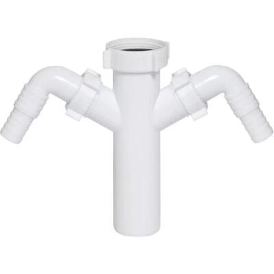 Conector de tubería de trampa de residuos de drenaje 1 1/2" BSP x 40 mm con doble entrada de lavavajillas Foto 1 de 3