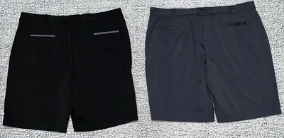 Lote de 2 pares de pantalones cortos de golf Slazenger ~ para hombre 40 ~ negro y gris frente plano ~ 4 bolsillos Foto 1 de 4