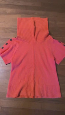 Peck & Peck女式M码100%羊绒S/S圆领珊瑚套衫毛衣 — 第 1/4 张图片