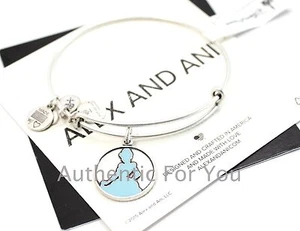 NEU Disney Parks Alex und Ani Aschenputtel blau Kleid Silber Charm Armreif Armband - Bild 1 von 2