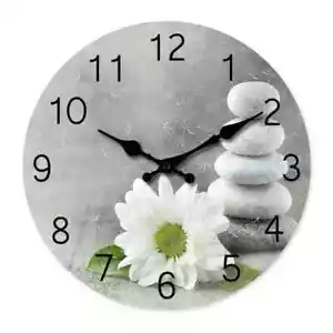 Zen Buddhism Meditation Zazen Aromatherapy Inspired Wooden Clock - 30cm Silent - Picture 1 of 4