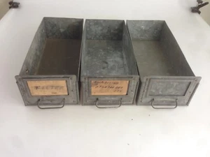 3x alte Schublade Metall Kiste 40er Bosch Werkstatt Oldtimer Industrie Design /2 - Picture 1 of 10