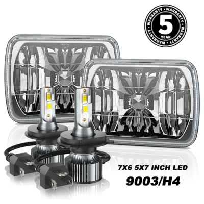 For GMC C1500 C2500 C3500 1979-1986 Sqaure 7x6 LED Headlight Hi-Lo H4 Lamp - Image 1 of 4