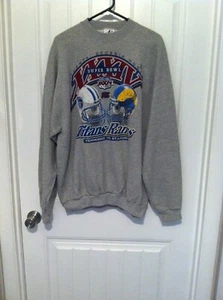 LOGO ATHLETIC NFL 2000 SUPERBOWL XXXIV RAMS VS TITANS CREWNECK SIZE XL Gray - Picture 1 of 5