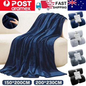 Thick Mink Blanket Luxury Large Faux Fur Fleece Sofa Bed Couch Throw Soft Warm - Picture 1 of 17