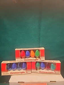 SEARS 18 Christmas C7 1/2 Outdoor Light Replacement Colored VTG New - Picture 1 of 5