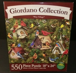 Giordano Collection 550 Piece Puzzle Pine Village Birds Birdhouse - Picture 1 of 6