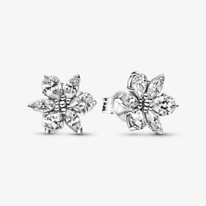 New Genuine Pandora Silver Sparkling Herbarium Cluster Stud Earrings #292633C01 - Picture 1 of 4