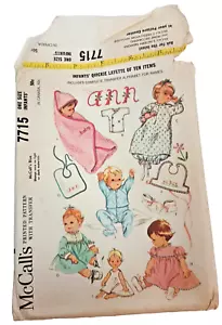 McCall's 7715 Kleinkind Layette 1965 Schnittmuster Neu Einheitsgröße Umschlagschaden - Bild 1 von 7
