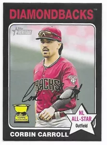 Mini Corbin Carroll Topps Heritage 2024 borde negro #05/50 (372) Diamondbacks - Imagen 1 de 2
