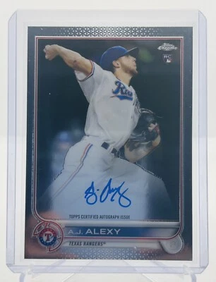 A.J. Alexy Rangers Rookie Auto RA-AJA 2022 Topps Chrome - Image 1 of 2