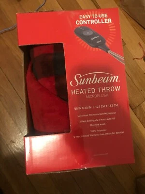 Manta térmica eléctrica Sunbeam Microplush - granate Foto 1 de 4