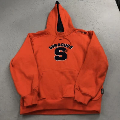 DE COLECCIÓN Sudadera con Capucha Naranja Syracuse Para Hombres Pequeña Nike Center Swoosh Sudadera NCAA 90s Foto 1 de 4