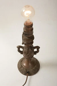 Bronze Cherub Table Lamp Base (A4R) Grapes Vines (JSF6) Bedford Brown Hubbell? - Picture 1 of 14