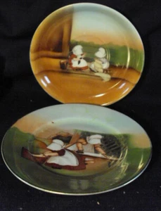 Sunbonnet babies plates Royal Bayreuth lot of 2 saucer - Picture 1 of 5