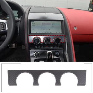 Matte Carbon Fiber Air Conditioner Switch Panel Cover For Jaguar F-TYPE 2013-22 - Picture 1 of 7