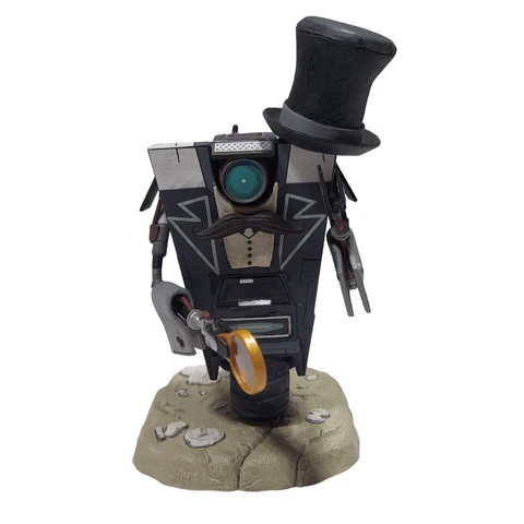 NECA Borderlands CLAPTRAP Figure CL4P-TP Gentleman Caller Toy W/ Stand & M Glass Cover