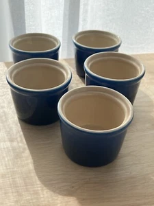 Set 5 Signed Berndes Germany Vintage Ramekins Blue Ombre Custard Baking - Picture 1 of 13