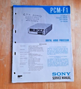 Procesador de audio digital Sony PCM-F1 manual de servicio Reino Unido EE. UU. AEP modelo canadiense - Imagen 1 de 6