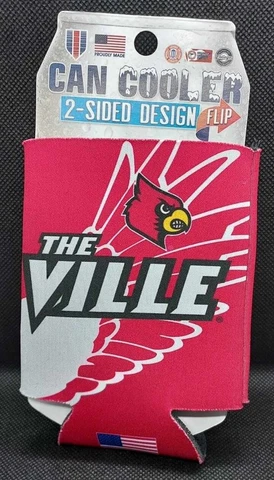 Louisville Cardinals The Ville Can Cooler Double Sided Design Wincraft New! Cover