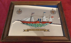 Vintage Royal Mail Steam Packet Advertising Mirror 31cm x 24cm - Picture 1 of 5