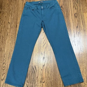 Levi's Womens 529 Curvy Straight Teal Green Jeans Size 16M W33 L32 Stretch - Picture 1 of 12