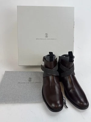 BOTÍN BRUNELLO CUCINELLI MUJER MONILI CORREA CUERO MARRÓN EU35 US5 Foto 1 de 4