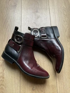ZARA LADIES Leather Ankle Boots Size 6 - Picture 1 of 4