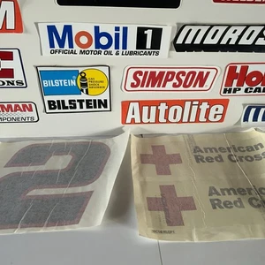 NASCAR RACING / ORIGINAL CAR DECALS NO# 2 / SET OF RED CROSS DECALS  - Picture 1 of 7