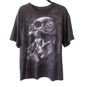 Liquid Blue Shirt Mens XL Black Dia De Los Muertos Sugar Skull Punk Graphic Tee - Picture 1 of 7