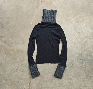 Vintage Kooki Y2k Euro Wool Long Sleeve Turtle Neck Submersive Sweater S - Bild 1 von 3