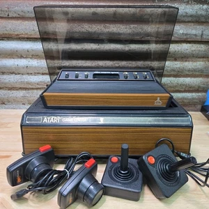 Atari 2600 Video Game Console - Joysticks Paddles Atari Game Center With Cover - Picture 1 of 14