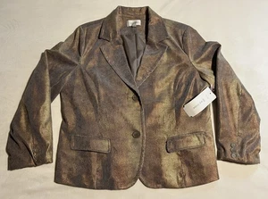 ERIN LONDON Blazer gelb rosegold metallic 2 Knöpfe Damen Gr. XL *NEU mit Etikett - Bild 1 von 14