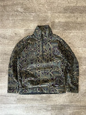Rare 1993 Vtg Patagonia 1/4 Zip Fleece Synchilla Aztec Totem Carbon Size S - Image 1 of 4