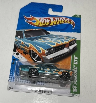 Hot Wheels64 Pontiac GTO Treasure Hunt синее металлическое основание с защитным пакетом - Изображение 1 из 4