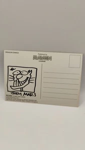 Joey Mars Dragon Dance Postcard 1998 Raven ORIGINAL ART Cat UFO signed - Picture 1 of 5