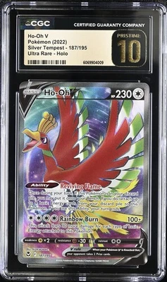 CGC 10 PRISTINE Ho-Oh V 187/195 Silver Tempest Pokemon 2022 - Image 1 of 2