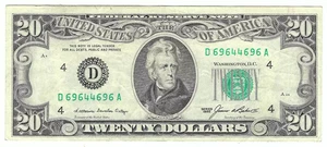 1985 $20 Small Size Federal Reserve Radar Note, Circulated - Picture 1 of 2