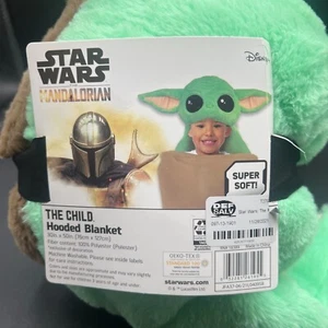 Star Wars Il Bambino Grogu Coperta con Cappuccio Mandalorian Super Morbida 30"x50" Nuova - Foto 1 di 8